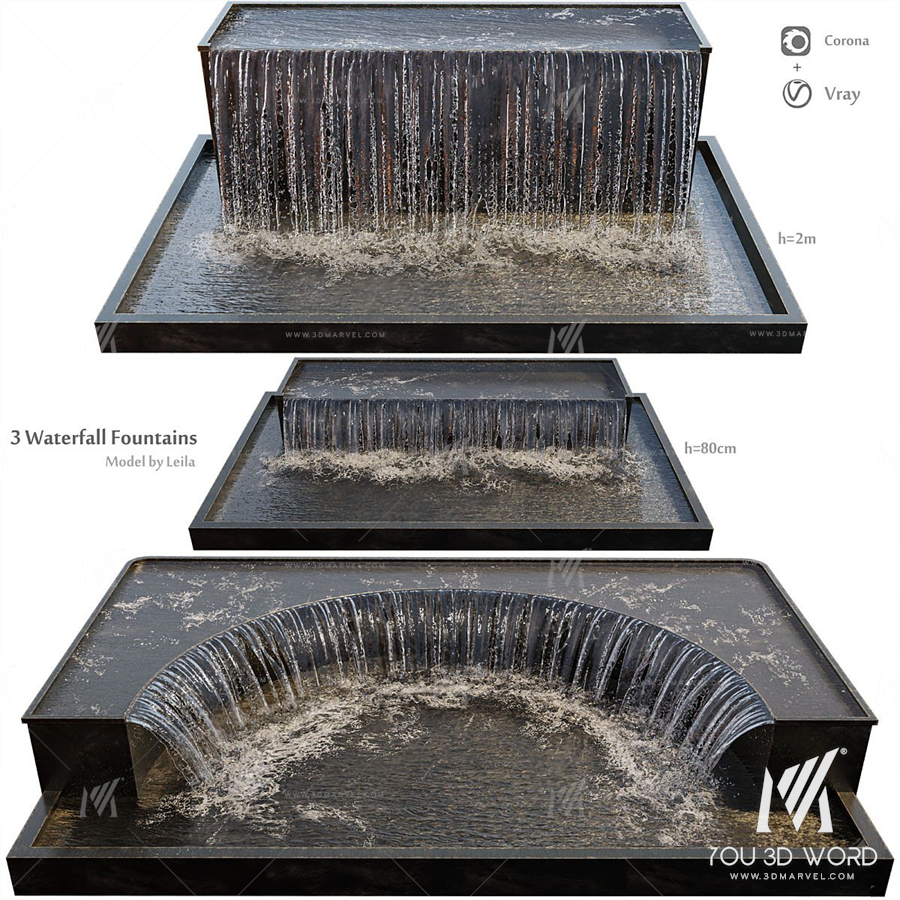Waterfall fountains grand cascade